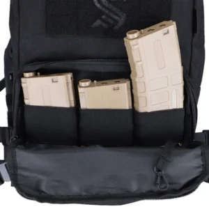 Open tactical vest pack with elastic magazine-style storage slots