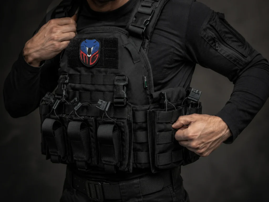 MOLLE tactical vest with front utility pouches