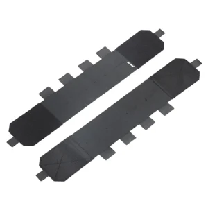 Pair of black Elastic Cummerbund for Tactical Vest panels laid flat on white background