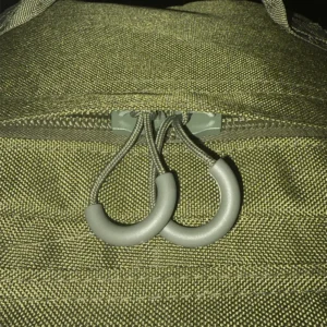Tactical EDC backpack dual zipper pulls with large loop grips for easy access